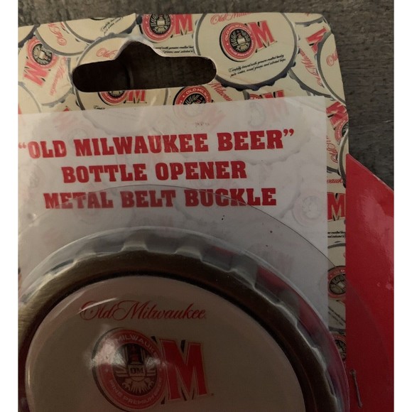 Old Milwaukee Beer Bottle Opener Metal Belt Buckle Pabst Brewing Company NEW - Picture 7 of 11